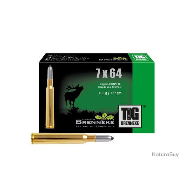 Cartouches BRENNEKE TIG Calibre 7x64 177 Gr/ 11.5 G (Boite de 20)