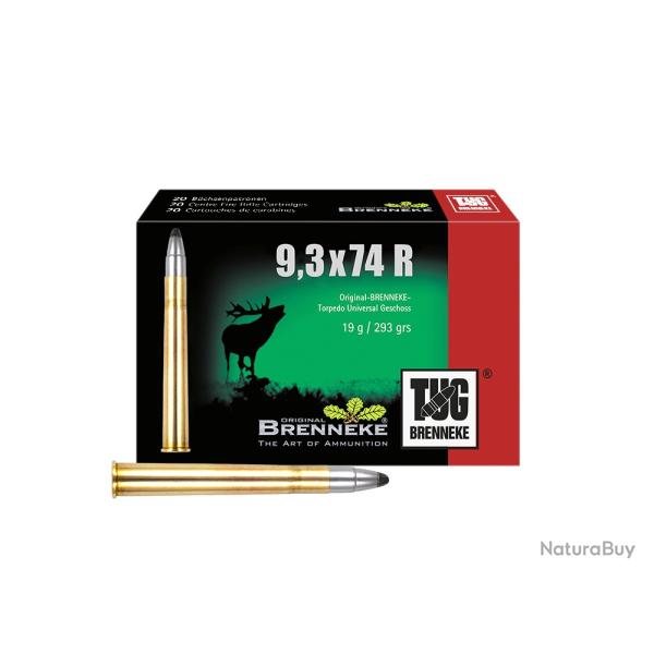 Cartouches BRENNEKE TUG Calibre 9.3x74R 293 Gr/ 19 G (Boite de 20)