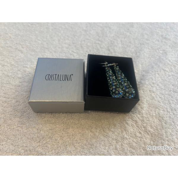 Boucles d oreilles cristaluna lacrima transparente en cristal acrylique swarovski neuf 300 983 g2