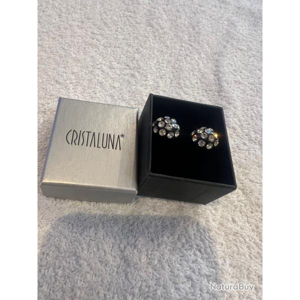 Boucles d oreilles cristaluna candy en cristal acrylique noir swarovski neuf 301 510 00