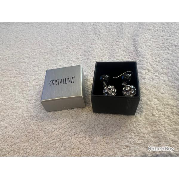 Boucles d oreilles cristaluna la perla transparente en cristal acrylique swarovski neuf 300 754 p6