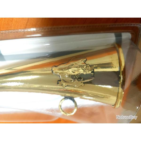 Corne D'Appel Laiton De 30cms D�cor Sanglier - JANUEL