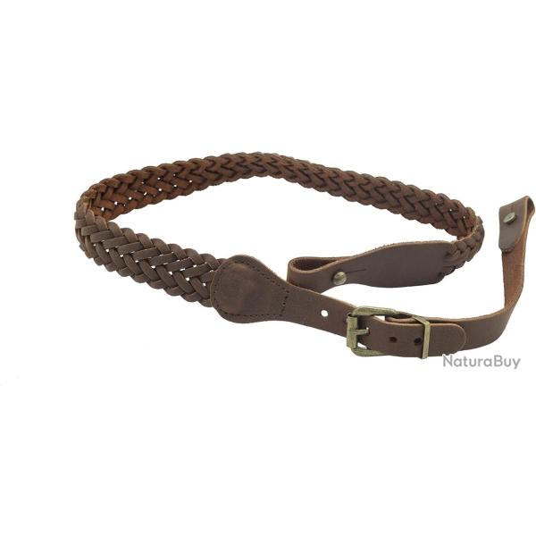 Bretelle Tresse 7 Brins En Crote De Cuir - JANUEL