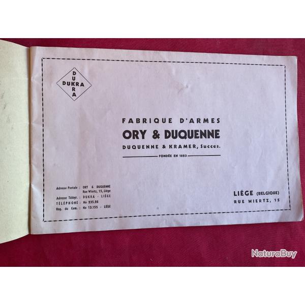 Brochure fabriqu d'armes Orly et Duquenne.