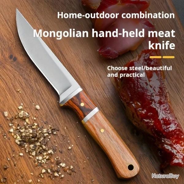 Couteau multi-usage en bois massif et acier inoxydable Cuisine Outdoor