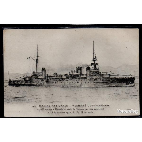 CPA- Marine Nationale - " Libert� "  Cuirasse d'Escadre  - N�3872
