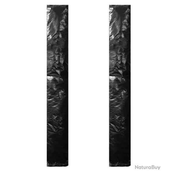 Lot de 2 housses noires en PE 175 cm - Protection pour parasol en fin d'�t�