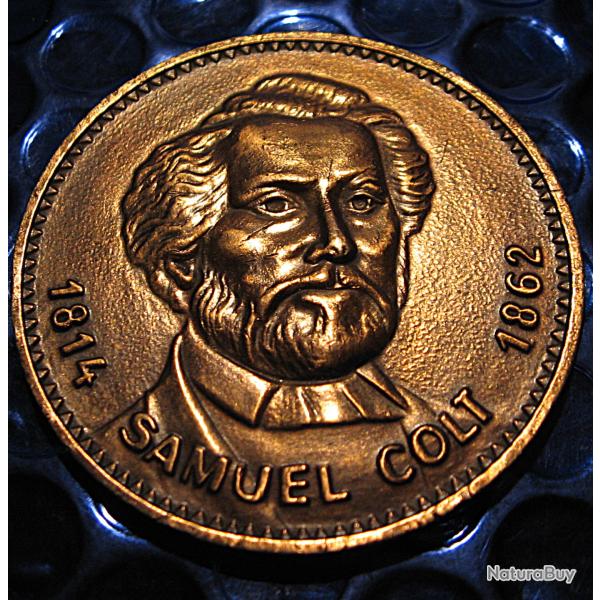 medaille Samuel COLT 1814-1862 diametre 48,2 bronze
