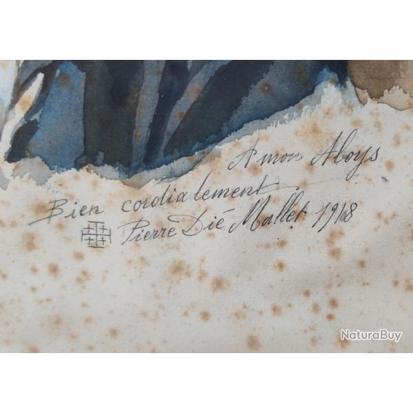 Aquarelle du peintre Pierre di Mallet.Vosges.