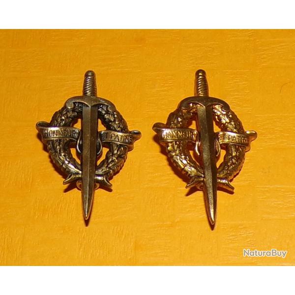 LOT DE 2 Brevets de Pr�paration Militaire El�mentaire, dor� et argent�s  ,  FABRICANT ARTHUS BERTRAN