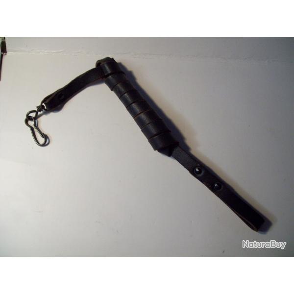 dragonne cuir noire de gendarmerie ancien anne 1960