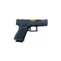 Pistolet Glock Zaffiri Custom 19 Gen 5 ZPS.P Noir/RMR - Canon Ported TiN (Gold) 9x19