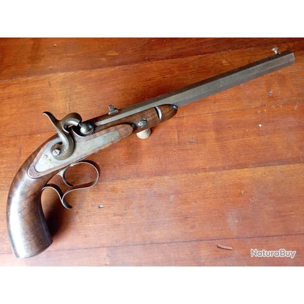 Gros pistolet � percussion,de tir ou duel, second empire.