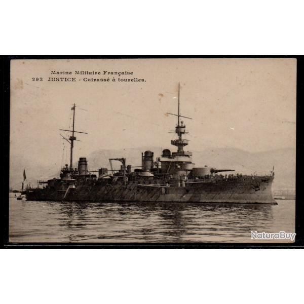 CPA - Marine Militaire Fran�aise - " JUSTICE " Cuirasse a tourelles  - N�3031