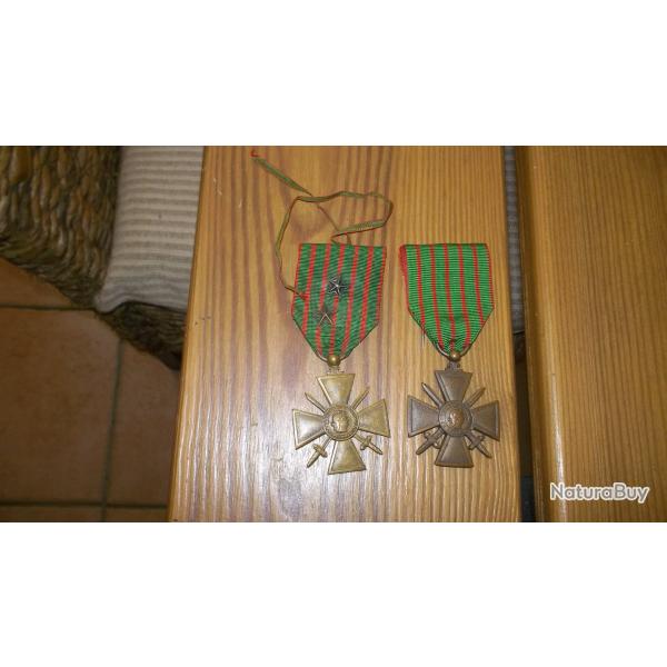 lot de deux croix de guerre 1917 et 1918