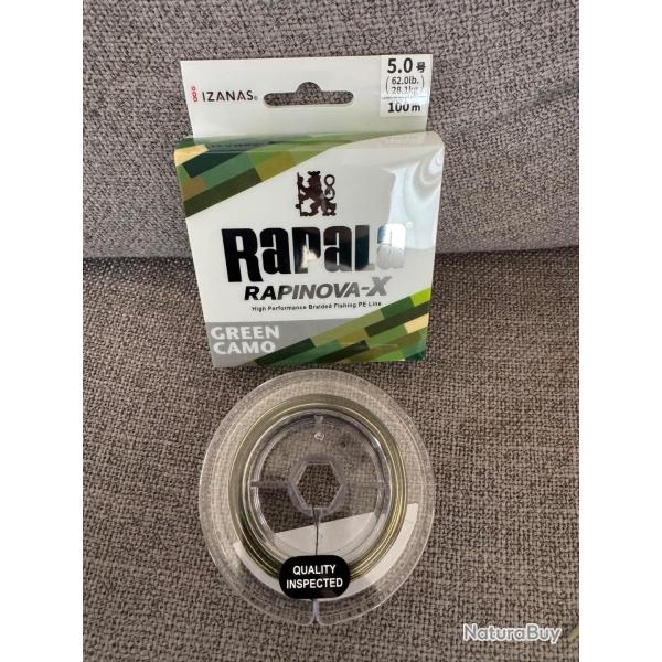 Tresse rapala rapinova X Green 100m 62lb 0,28mm