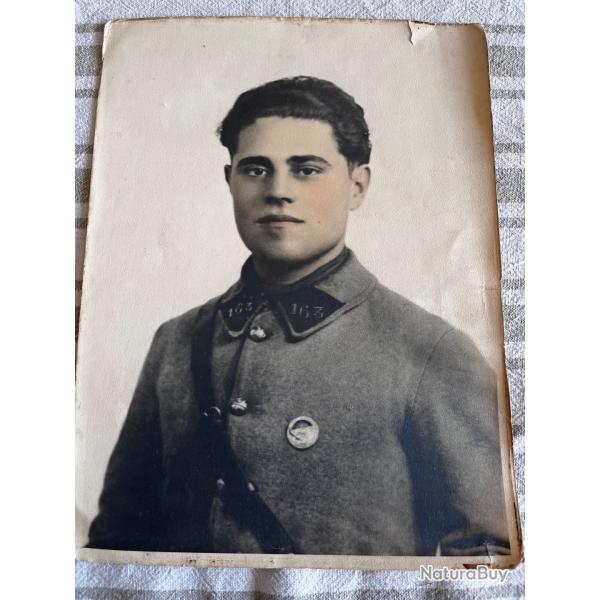 Photo d'un soldat du 163 eme r�giment d'infanterie, ww1,14/18, combats de la Marne ,chemin des dames