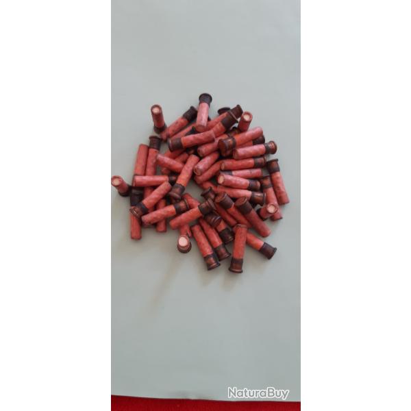 Anciennes cartouches 22 LR  grenaille, lot de 50, tuis carton. (cal 5,5.)