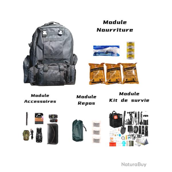 SAC KIT D'EVACUATION D'URGENCE ET SURVIE 72H