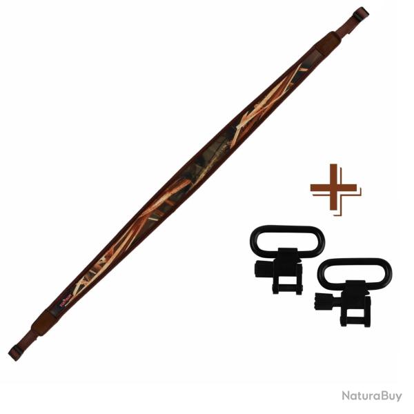 Tourbon Sangle Camo N�opr�ne 6mm avec �merillons Antid�rapante et Confortable pour Fusil de Chasse