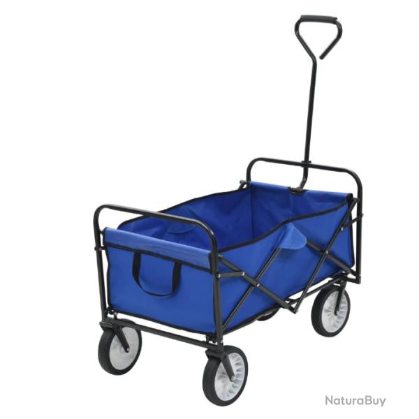 Chariot pliable bleu en acier - Transport jardinage & mat�riel - Capacit� 75 kg