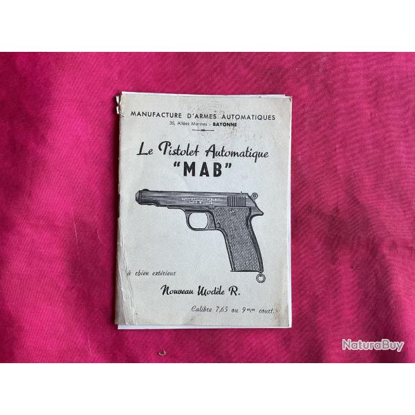 Brochure sur le pistolet Automatique MAB