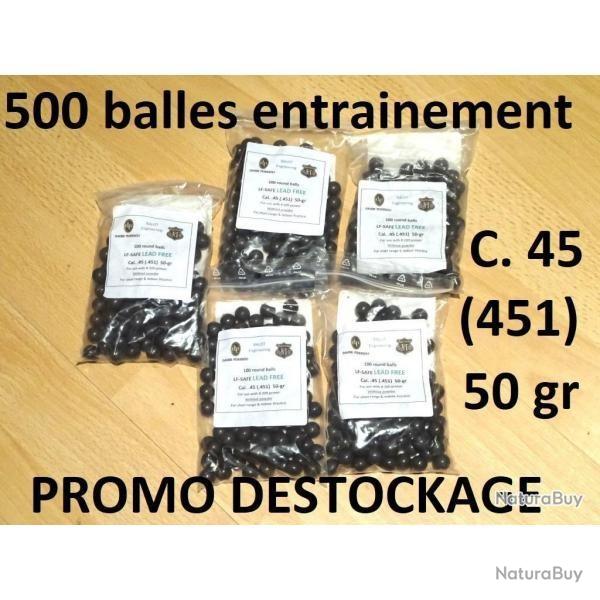 500 balles rondes entrainement calibre 45 (451) PEDERSOLI 15.00 Euros !! poudre noire (SI406)