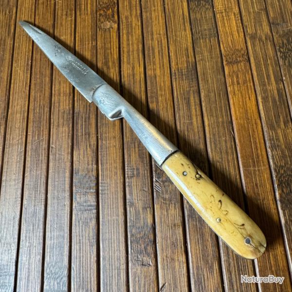 COUTEAU VENDETTA CORSE V�RITABLE POUDRILLE PLAQUETTES OS 1930-40