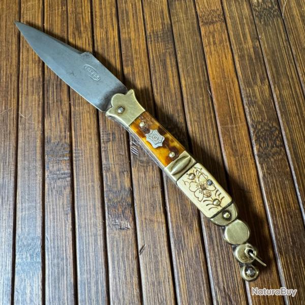 JOLI COUTEAU NAVJA TOLEDO ESPAGNE OS LAITON �CAILLE ET ARGENT XlX �me si�cle