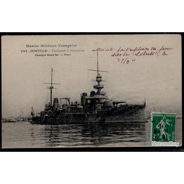 CPA - Marine Militaire Fran�aise - " JUSTICE " Cuirasse a tourelles  N�3286