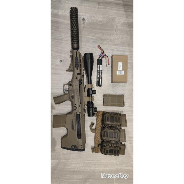 MDR-X SilverBack 5 mag, scope, silencieux ect..