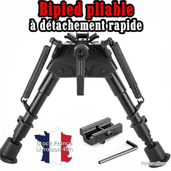 Bipied r�glable et pliable avec adaptateur picatinny 20mm - Stock France