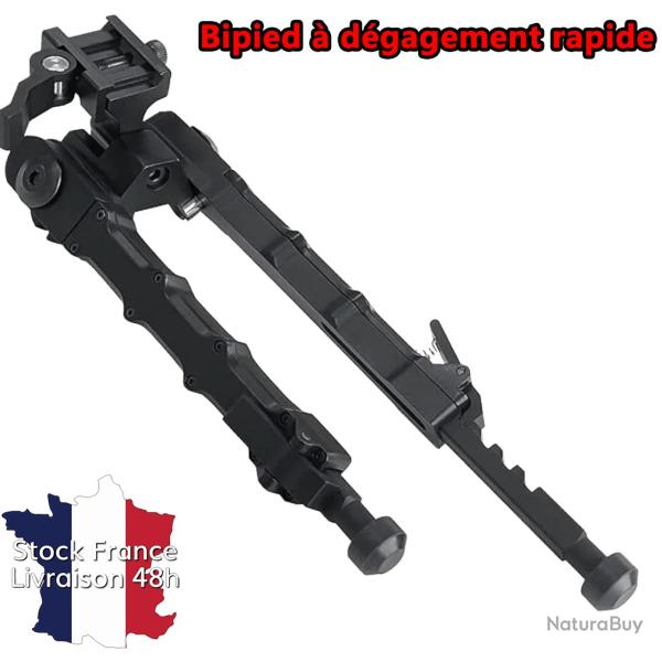Bipied r�glable sur rail 20mm picatinny � d�tachement rapide - Stock France