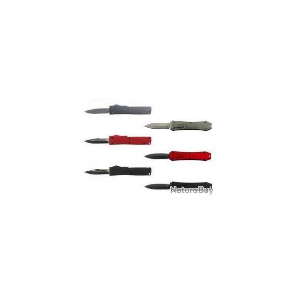 Lot 6 mini-couteaux �jectables, manche 8 cm aluminium anodis�