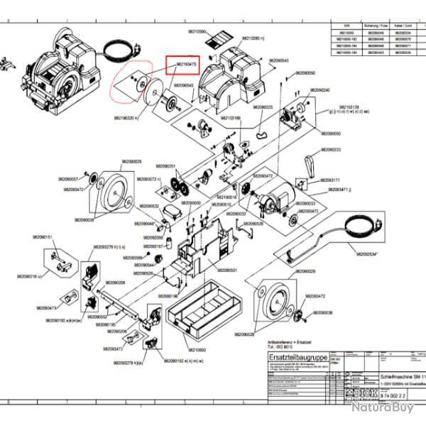 9 8219 3475 Flasque pour meule  polir SM-111 l'unit