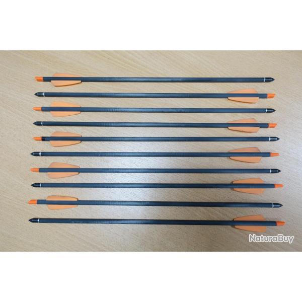lot de 10 traits carreaux fleches carbone 15" (38cm) pour arbal�te EK Archery R9 RX Cobra / System