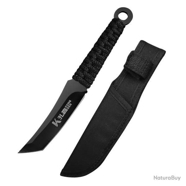 Couteau Survie & Bivouac Japonais | Lame Fixe 9cm Acier Inox + �tui