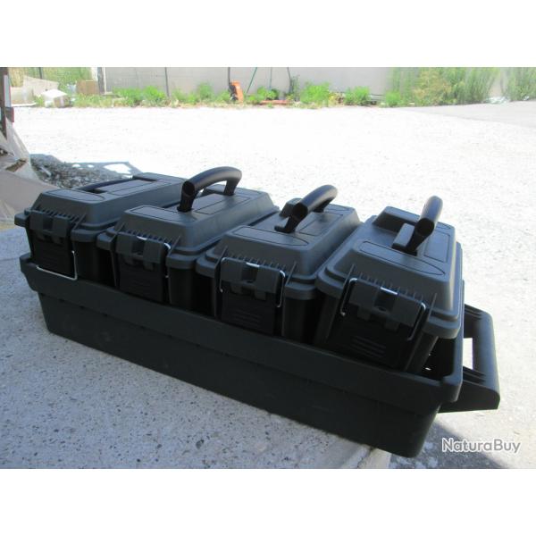 lot de 4 caisses a Munition �tanche avec son porte caisse