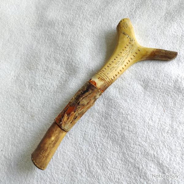 Vieux couteau cuisine CANY SWEDEN, �tui et manche en bois de renne