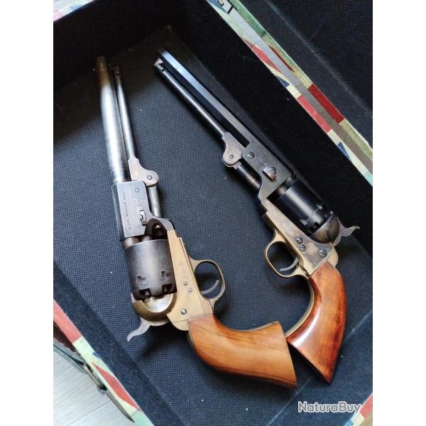 Deux revolvers poudre noire , Cal. 36Rebnord Mod. 1862 . Pietta