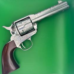 EXEPTIONNEL COLT SAA 1873 INOX GRAV&Eacute; MAIN 4 3/4 MADE BY UBERTI