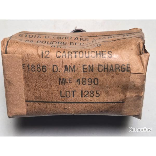 Un paquet de 4 lame chargeur Lebel Mod 1890 trois cartouches 4/8/40 TBE