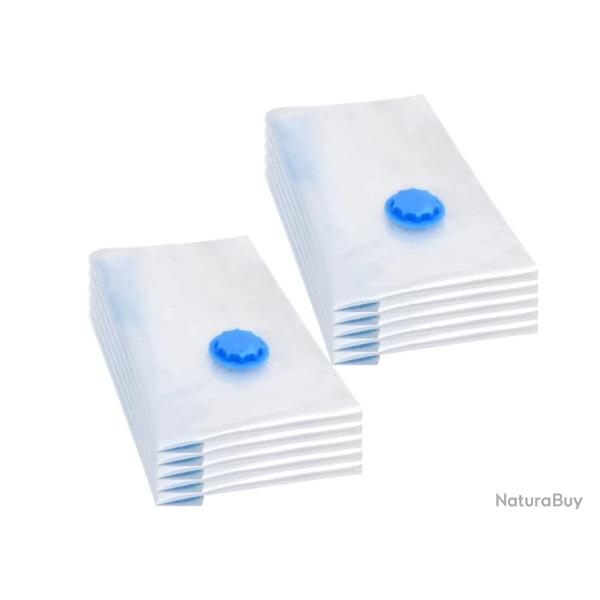 Lot de 10 sacs sous vide transparents et bleus 60x40 cm - Rangement vtements & linge saisonnier