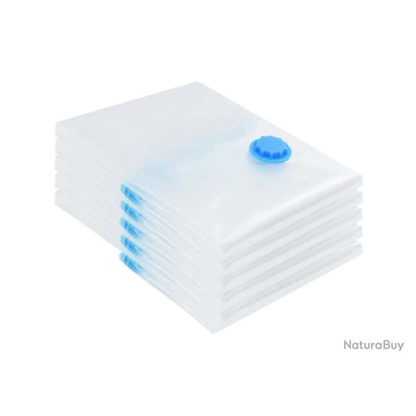 Lot de 5 sacs sous vide transparents 60x40 cm - Plastique r�sistant pour rangement saisonnier