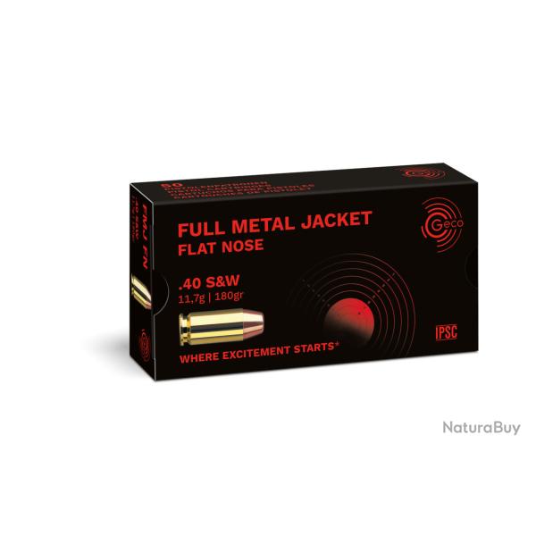 Munitions Geco FMJ 11.7g 180gr - Cal. 40 S&W x2 boites