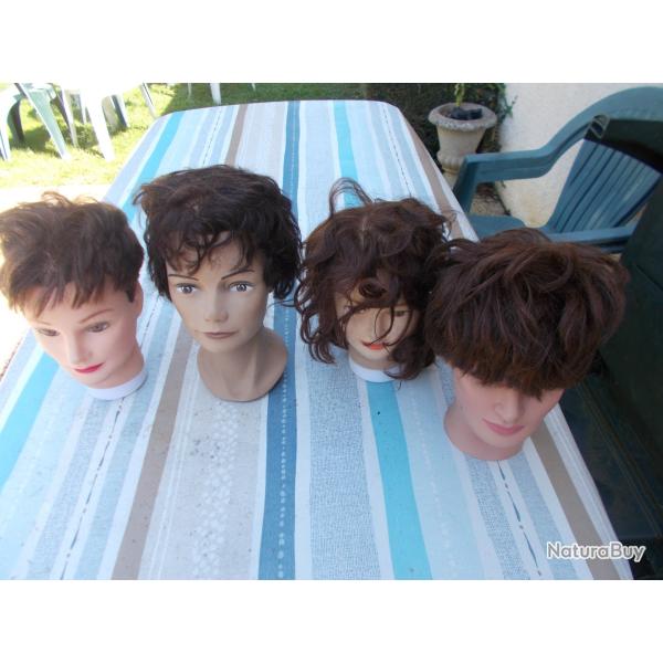 lot de 4 tetes de mannequins femmes ,�tat neuf