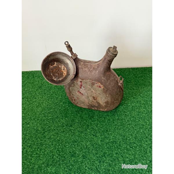 gourde en tole peinte  de poilu  avec son  quart  1914 / 1915