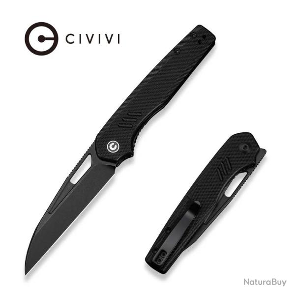 Couteau CIVIVI Guile Black Lame Acier 14C28N Manche G10 Liner Lock KIVT CIVC24062B1