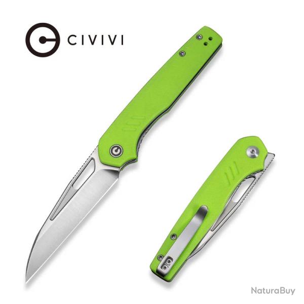 Couteau CIVIVI Guile Green Lame Acier 14C28N Manche G10 Liner Lock KIVT CIVC24062B2