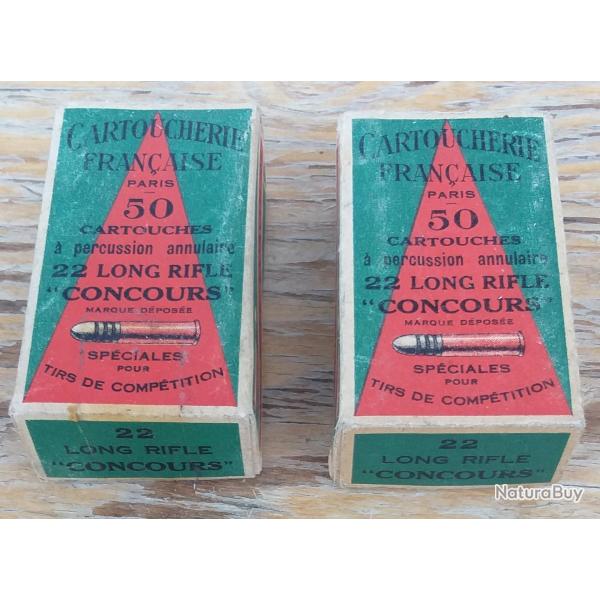 2 Botes de 50 cartouches 22  "Concours" , Cartoucherie franaise